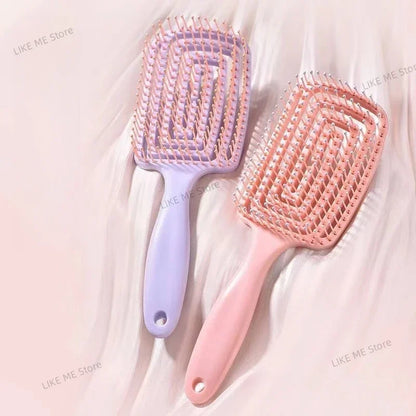 Massage Comb - Elastic Hollow Out Hair Styling Detangler & Scalp Brush Tool - ZOOMNSTORE