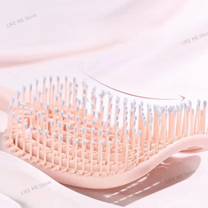 Massage Comb - Elastic Hollow Out Hair Styling Detangler & Scalp Brush Tool - ZOOMNSTORE