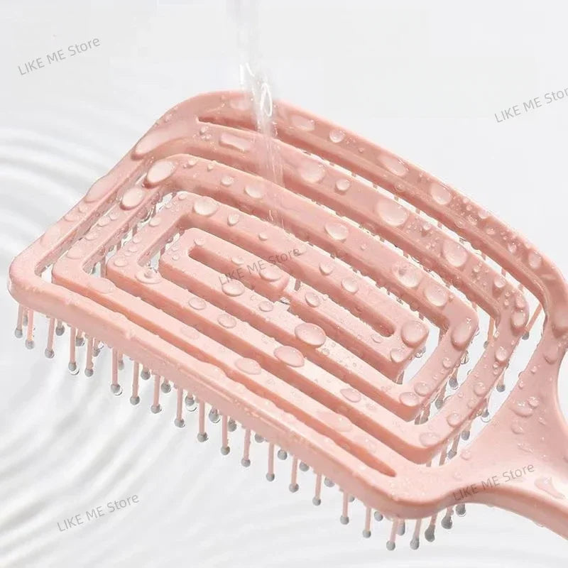 Massage Comb - Elastic Hollow Out Hair Styling Detangler & Scalp Brush Tool - ZOOMNSTORE