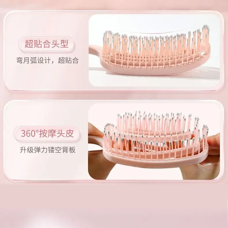 Massage Comb - Elastic Hollow Out Hair Styling Detangler & Scalp Brush Tool - ZOOMNSTORE