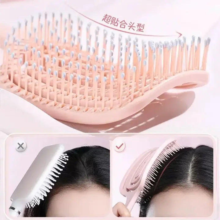 Massage Comb - Elastic Hollow Out Hair Styling Detangler & Scalp Brush Tool - ZOOMNSTORE