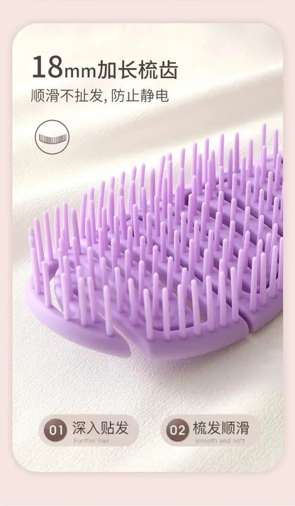 Massage Comb - Elastic Hollow Out Hair Styling Detangler & Scalp Brush Tool - ZOOMNSTORE