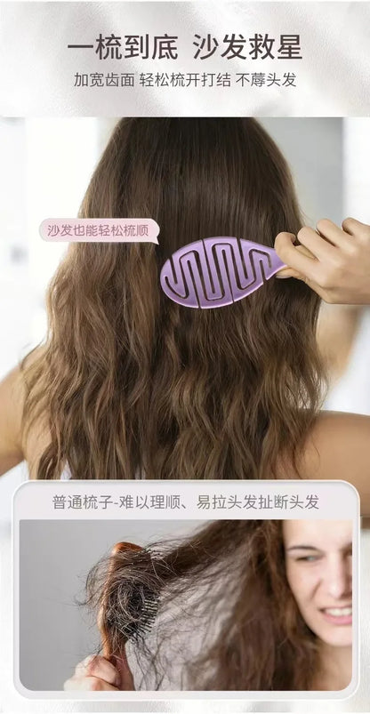 Massage Comb - Elastic Hollow Out Hair Styling Detangler & Scalp Brush Tool - ZOOMNSTORE