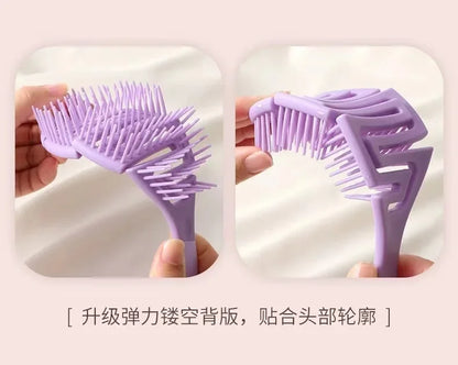 Massage Comb - Elastic Hollow Out Hair Styling Detangler & Scalp Brush Tool - ZOOMNSTORE