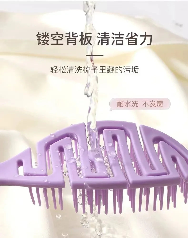 Massage Comb - Elastic Hollow Out Hair Styling Detangler & Scalp Brush Tool - ZOOMNSTORE