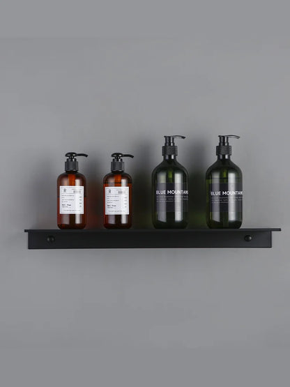 Matt Black Wall Shelf - Modern Bathroom Shelves | Corner Storage Rack 30-50cm - ZOOMNSTORE