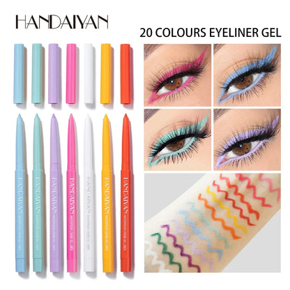 Matte Eyeliner Pencil - Waterproof Gel Pencil With 20 Colorful Shades | Long Lasting, Quick Dry - ZOOMNSTORE
