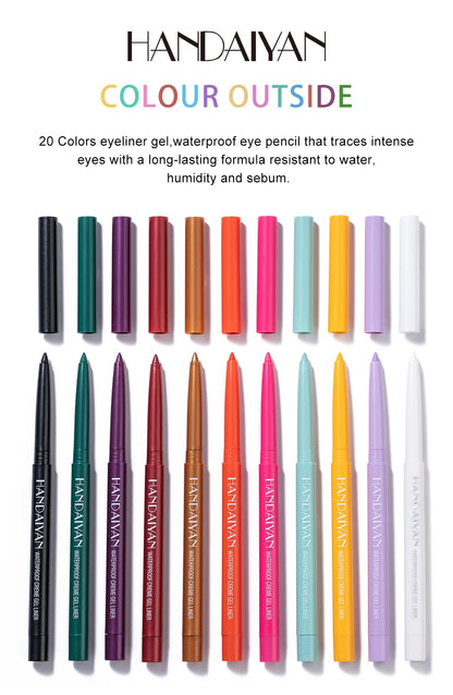 Matte Eyeliner Pencil - Waterproof Gel Pencil With 20 Colorful Shades | Long Lasting, Quick Dry - ZOOMNSTORE