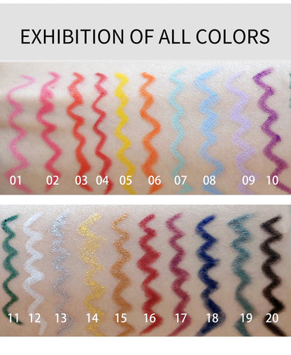 Matte Eyeliner Pencil - Waterproof Gel Pencil With 20 Colorful Shades | Long Lasting, Quick Dry - ZOOMNSTORE