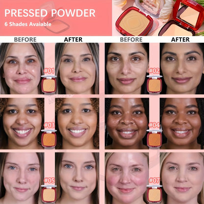 Matte Full Coverage Pressed Powder Foundation - 24H Weightless Finish with Puff Applicator - ZOOMNSTORE