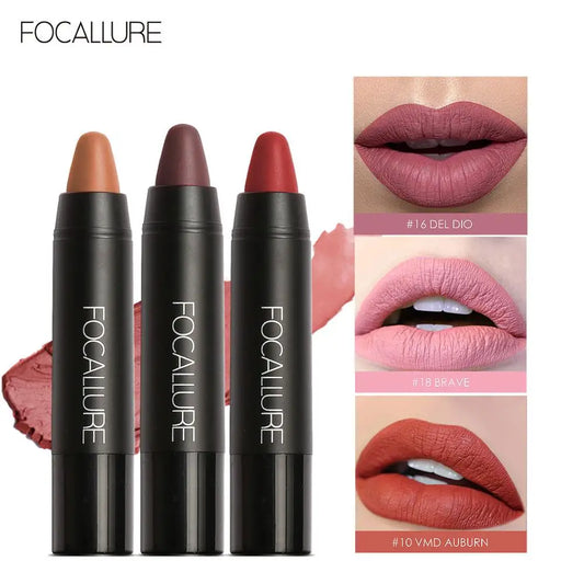 Focallure Matte Lipstick - Waterproof Soft Texture Lip Makeup in 19 Colors - ZOOMNSTORE