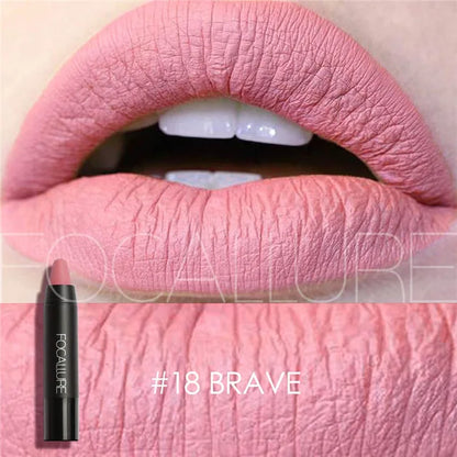 Focallure Matte Lipstick - Waterproof Soft Texture Lip Makeup in 19 Colors - ZOOMNSTORE