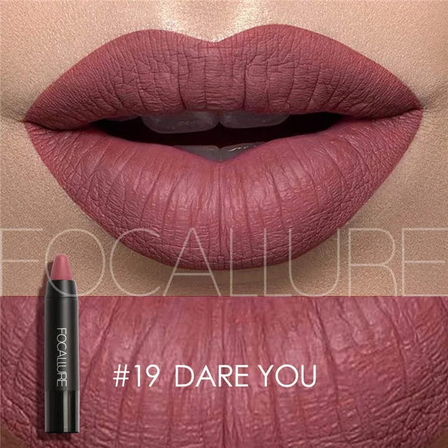 Focallure Matte Lipstick - Waterproof Soft Texture Lip Makeup in 19 Colors - ZOOMNSTORE
