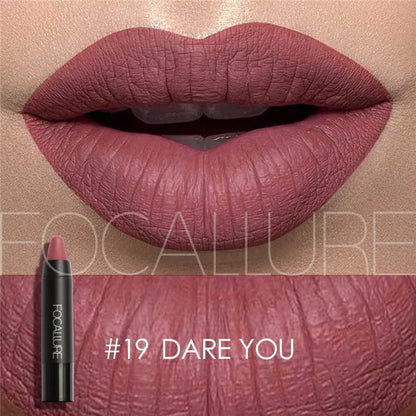 Focallure Matte Lipstick - Waterproof Soft Texture Lip Makeup in 19 Colors - ZOOMNSTORE