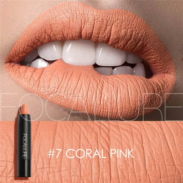 Focallure Matte Lipstick - Waterproof Soft Texture Lip Makeup in 19 Colors - ZOOMNSTORE