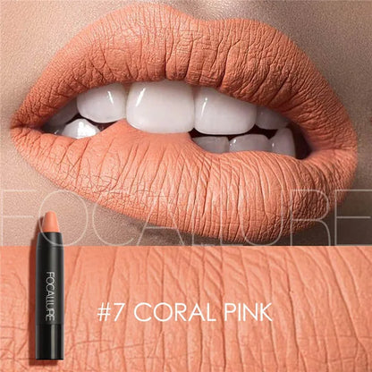 Focallure Matte Lipstick - Waterproof Soft Texture Lip Makeup in 19 Colors - ZOOMNSTORE