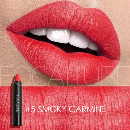 Focallure Matte Lipstick - Waterproof Soft Texture Lip Makeup in 19 Colors - ZOOMNSTORE