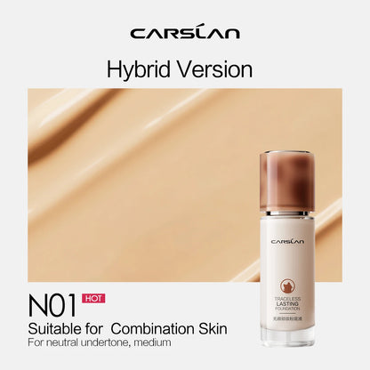CARSLAN Full Coverage Matte Liquid Foundation - Long-lasting Moisture Concealer Oil Control Face Makeup - ZOOMNSTORE