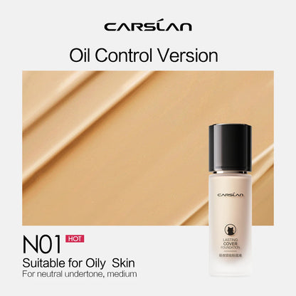 CARSLAN Full Coverage Matte Liquid Foundation - Long-lasting Moisture Concealer Oil Control Face Makeup - ZOOMNSTORE