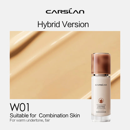 CARSLAN Full Coverage Matte Liquid Foundation - Long-lasting Moisture Concealer Oil Control Face Makeup - ZOOMNSTORE