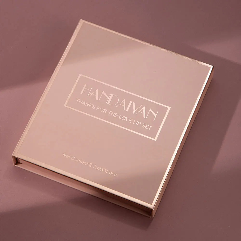 12 Color Matte Liquid Lipstick Kit - Waterproof Long Lasting Lip Gloss for Women - ZOOMNSTORE