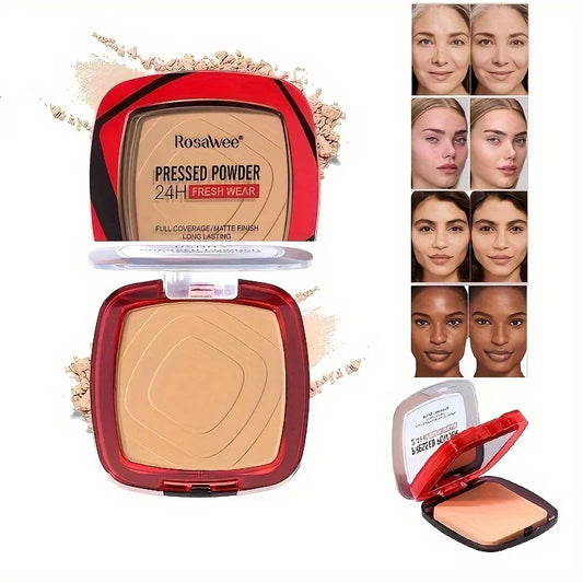 Matte Full Coverage Pressed Powder Foundation - 24H Weightless Finish with Puff Applicator - ZOOMNSTORE