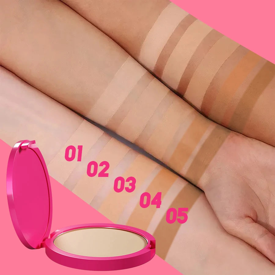Natural Matte Pressed Powder Foundation - Oil Control  Brightening Face Base - ZOOMNSTORE
