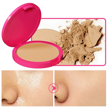 Natural Matte Pressed Powder Foundation - Oil Control  Brightening Face Base - ZOOMNSTORE