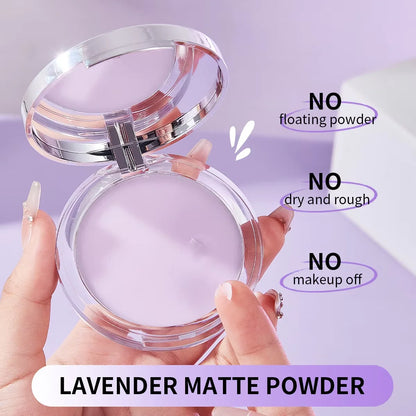 Lavender Matte Pressed Powder - Oil Control Full Coverage Compact Foundation - ZOOMNSTORE