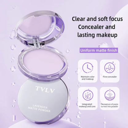 Lavender Matte Pressed Powder - Oil Control Full Coverage Compact Foundation - ZOOMNSTORE