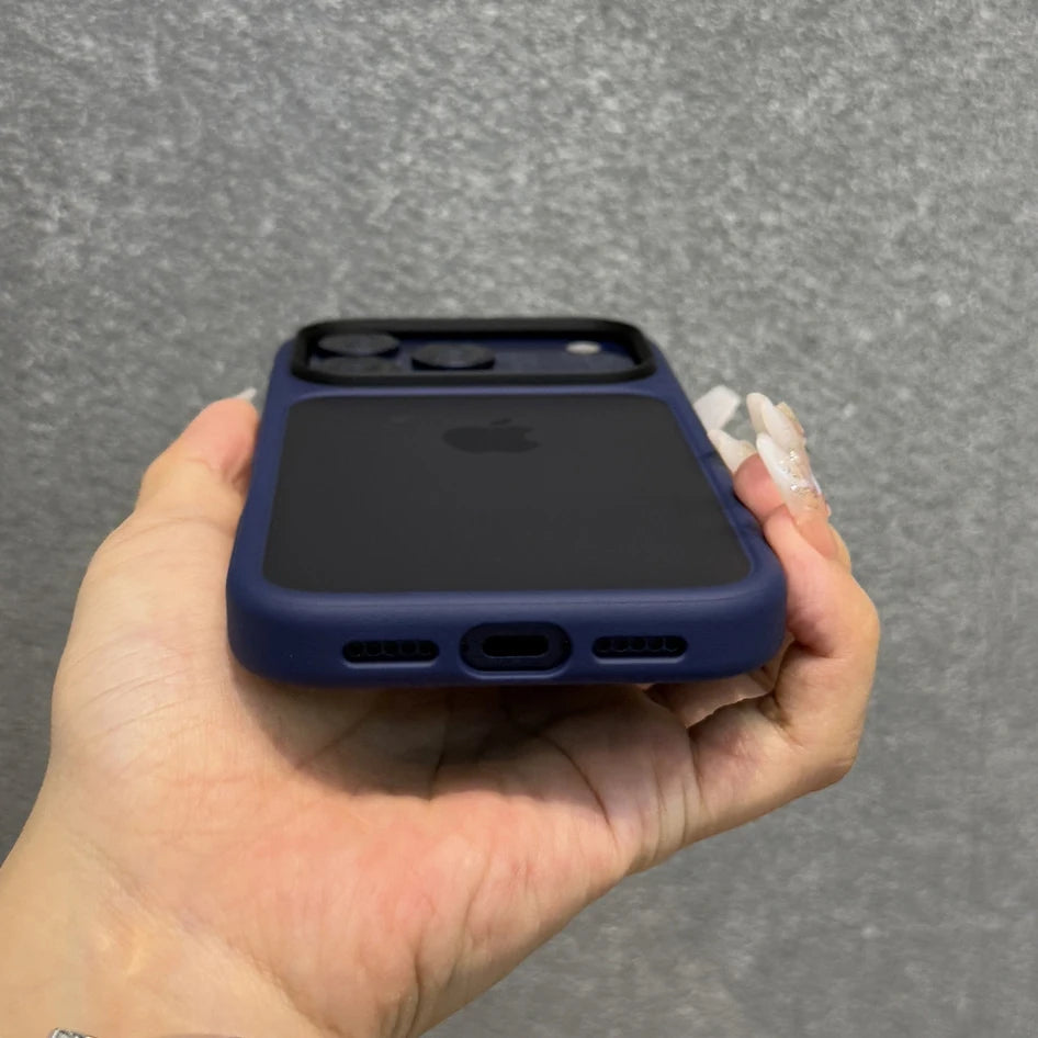 Luxury Matte Transparent Phone Case for iPhone 17 Pro Max - Shockproof Cover with Metal Buttons - ZOOMNSTORE