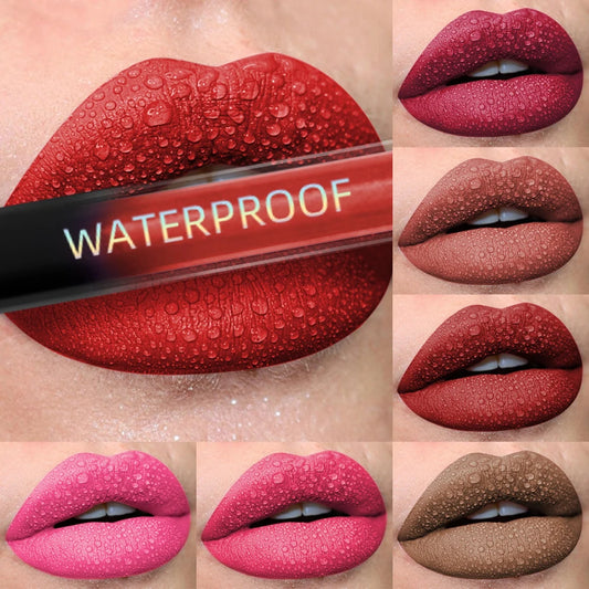 Matte Velvet Lip Gloss - Waterproof Liquid Lipstick in 19 Colors - ZOOMNSTORE