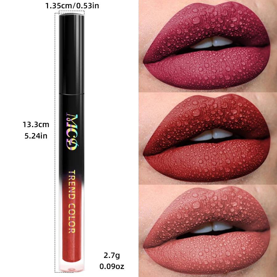 Matte Velvet Lip Gloss - Waterproof Liquid Lipstick in 19 Colors - ZOOMNSTORE