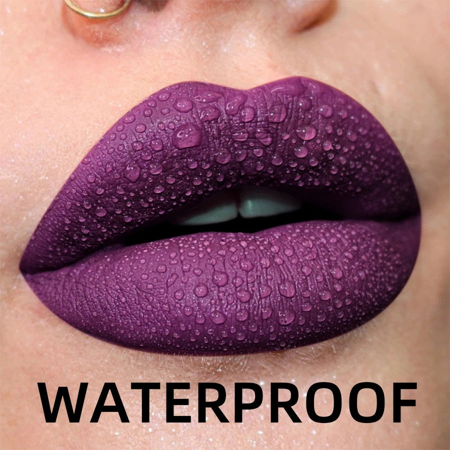 Matte Velvet Lip Gloss - Waterproof Liquid Lipstick in 19 Colors - ZOOMNSTORE