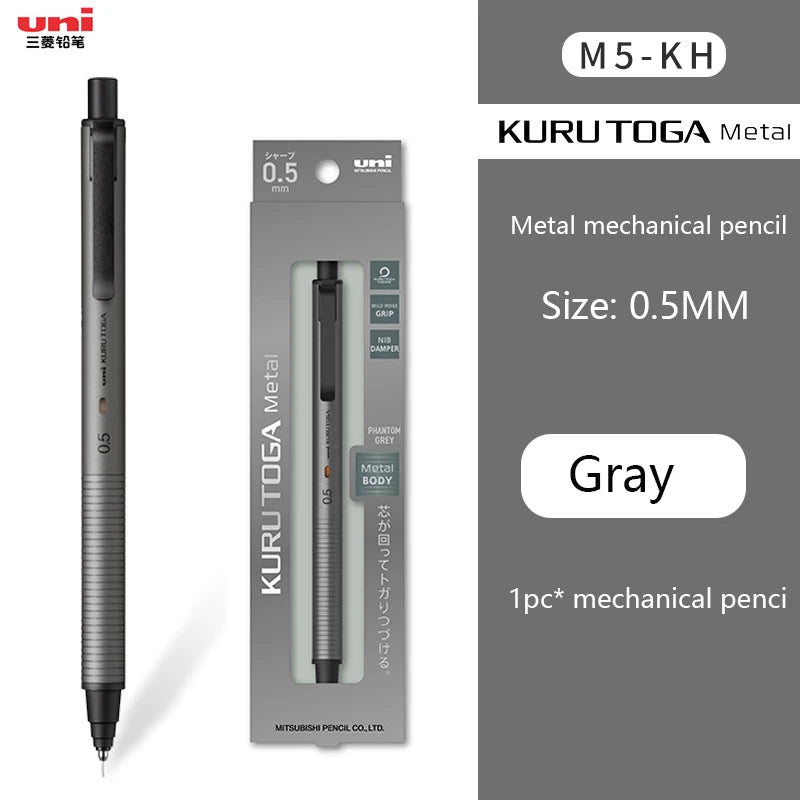 KuruToga Metal Mechanical Pencil - 05mm Rotating Lead for Drawing  Writing - ZOOMNSTORE