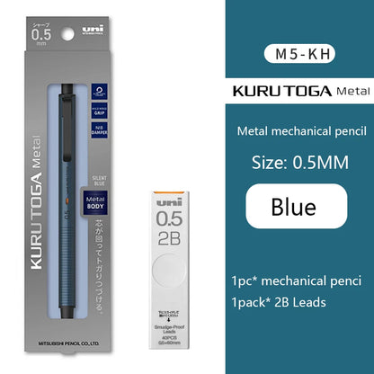 KuruToga Metal Mechanical Pencil - 05mm Rotating Lead for Drawing  Writing - ZOOMNSTORE