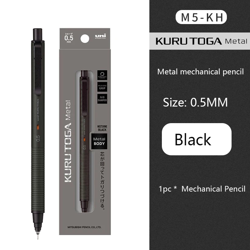 KuruToga Metal Mechanical Pencil - 05mm Rotating Lead for Drawing  Writing - ZOOMNSTORE