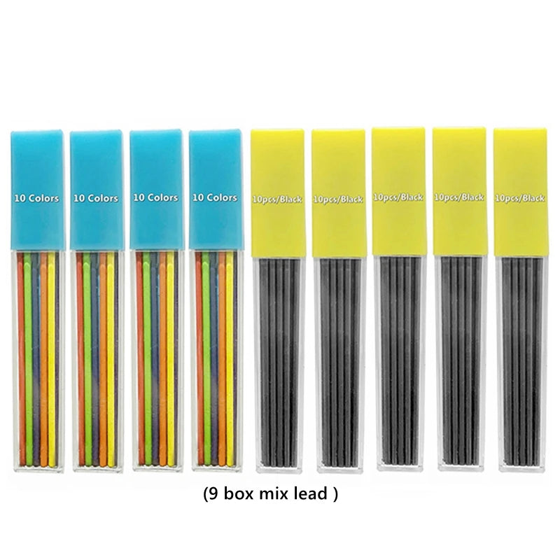 2.0 mm Mechanical Pencils Set 2B Automatic Student Pencils with Sharpener Color Pencil Leads School Pens Kawaii Cute Stationery - ZOOMNSTORE