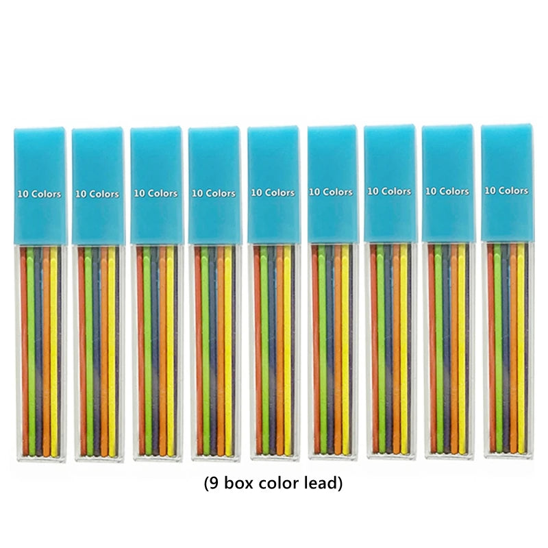 2.0 mm Mechanical Pencils Set 2B Automatic Student Pencils with Sharpener Color Pencil Leads School Pens Kawaii Cute Stationery - ZOOMNSTORE