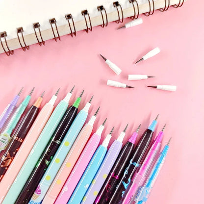 Kawaii Mechanical Pencils Set - Cute Cartoon Automatic Non-Sharpening Pens for School  Office - ZOOMNSTORE