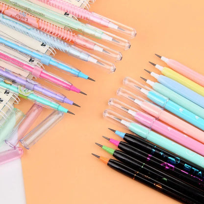 Kawaii Mechanical Pencils Set - Cute Cartoon Automatic Non-Sharpening Pens for School  Office - ZOOMNSTORE