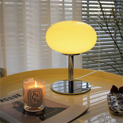 Medieval Cream Glass Lollipop Table Lamp - Retro Home Decor for Living Room Bedroom Study - ZOOMNSTORE