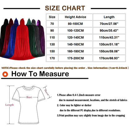 Hood Cloak Cosplay Medieval Long Cape Halloween Party Women Men Adult Long Mage Witchcraft Wicca Robe Conceal Gown Reenactment - ZOOMNSTORE