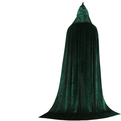 Hood Cloak Cosplay Medieval Long Cape Halloween Party Women Men Adult Long Mage Witchcraft Wicca Robe Conceal Gown Reenactment - ZOOMNSTORE