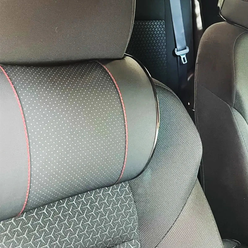 Memory Foam Car Pillow – Adjustable PU Leather Neck Cushion for Cervical Spine Support - ZOOMNSTORE