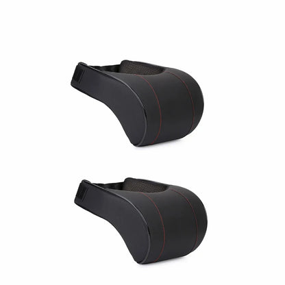 Memory Foam Car Pillow – Adjustable PU Leather Neck Cushion for Cervical Spine Support - ZOOMNSTORE