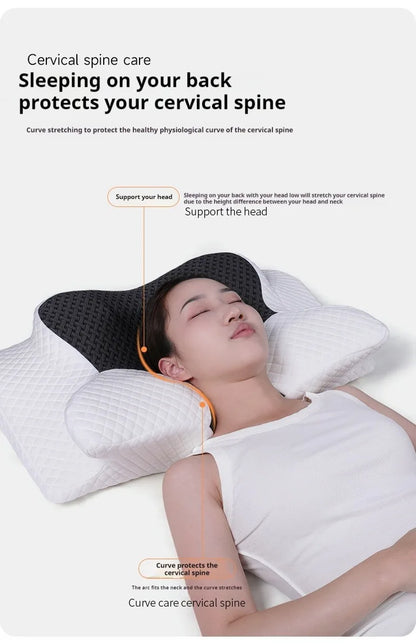 Memory Foam Cervical Pillow - Orthopedic Neck Pain Relief 2 in 1 Contoured Support - ZOOMNSTORE