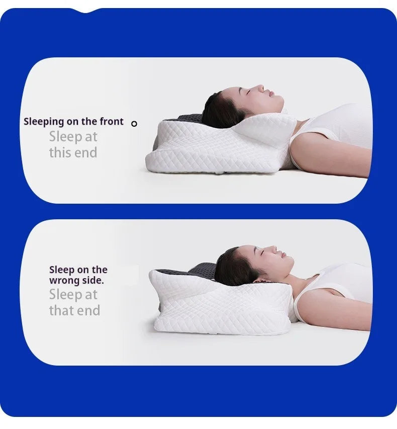 Memory Foam Cervical Pillow - Orthopedic Neck Pain Relief 2 in 1 Contoured Support - ZOOMNSTORE