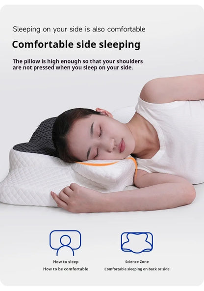 Memory Foam Cervical Pillow - Orthopedic Neck Pain Relief 2 in 1 Contoured Support - ZOOMNSTORE