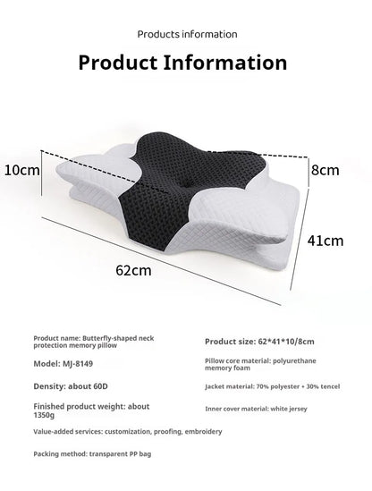 Memory Foam Cervical Pillow - Orthopedic Neck Pain Relief 2 in 1 Contoured Support - ZOOMNSTORE